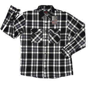 Five Brother Flannel Shirt Mens XL Tall XLT Gray Plaid Heavyweight Button Up NWT